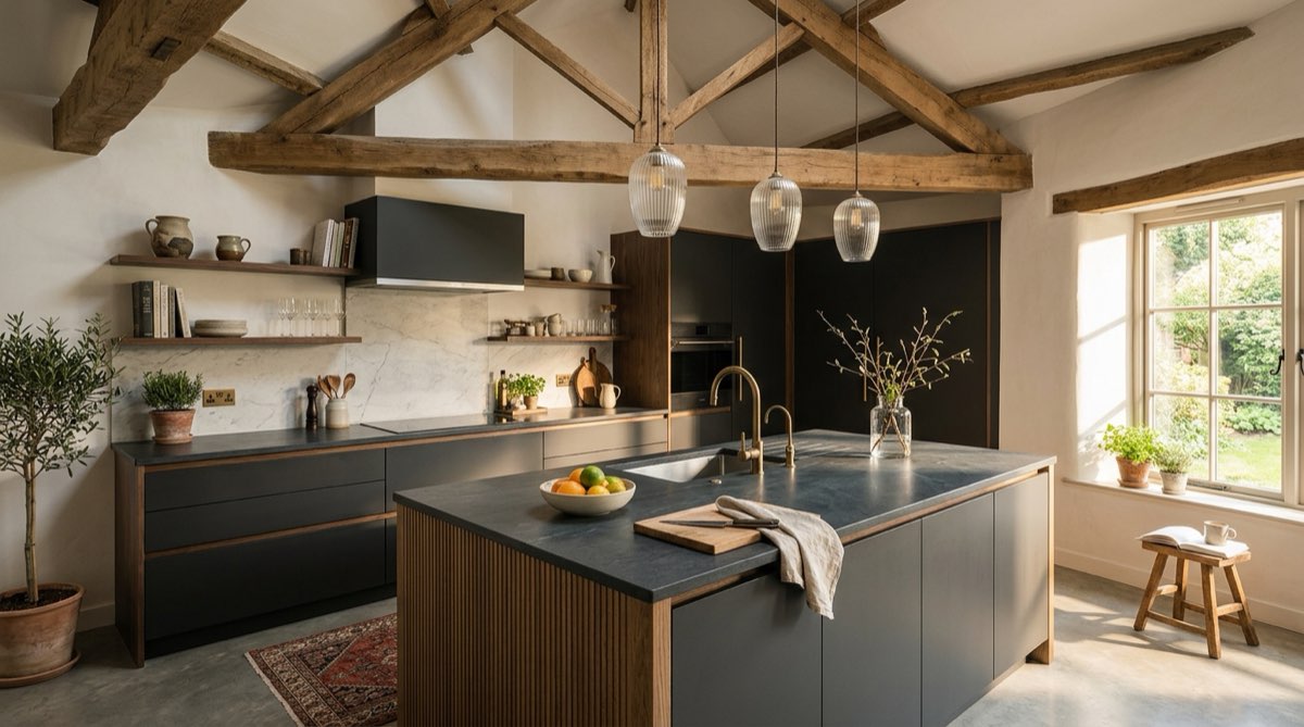 Bespoke kitchen with hand-built cabinetry